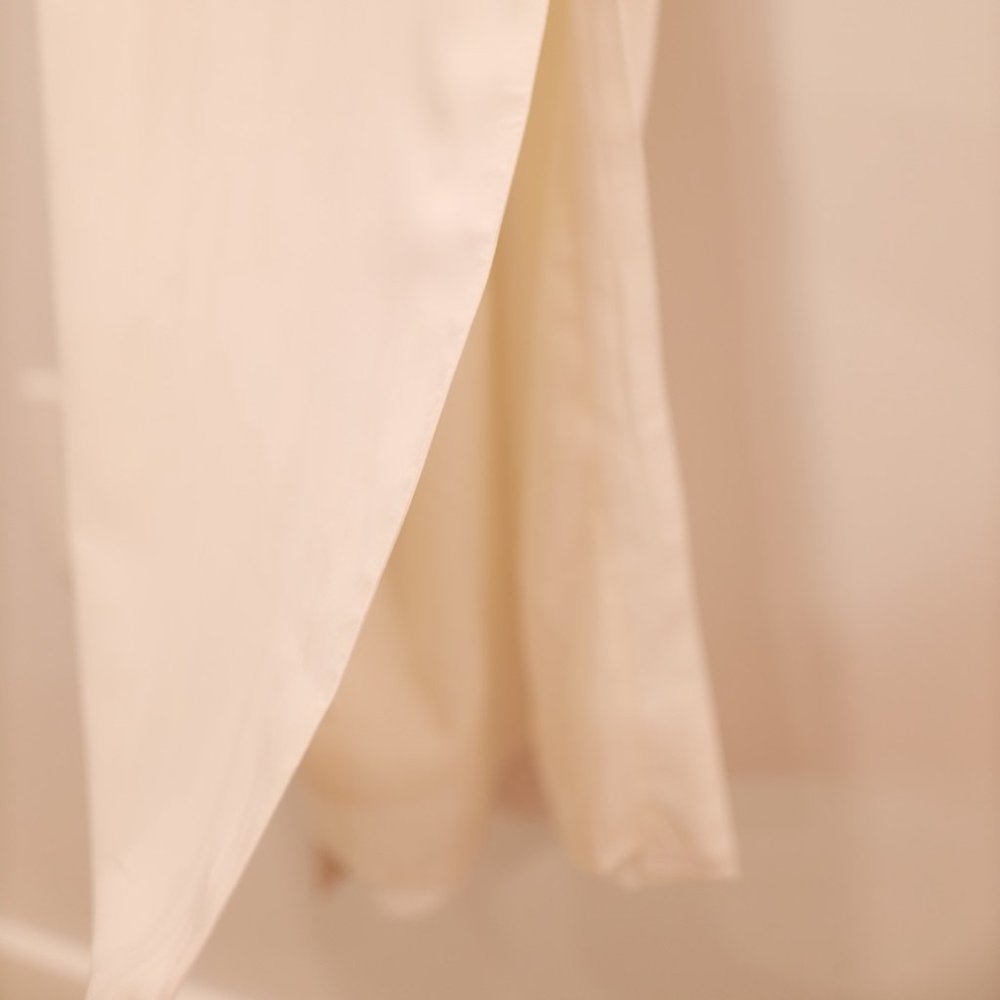 Abercrombie & Fitch Ruched Midi Dress In White Size Large New With Tags - Picture 13 of 14